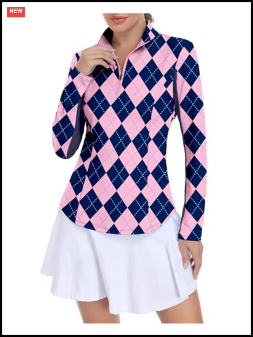 Women's Long Sleeve Golf Polo Shirt 1/4 Zip Mesh UPF 50+ Athletic Top
